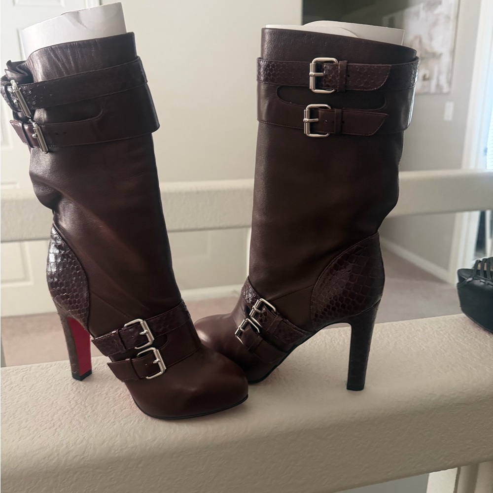 Louboutin Loubi Bike 120 Nappa Python Lucido